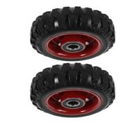 2 Pièces Roue de Diable à Double Roulement 5'' Robuste Moyeu Rouge | Charge 100kg, Structure Non Pneumatique, Résistante à L'usure, pour Ateliers et Usines