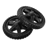 2 Pièces Roues de Rechange en Plastique et Fer Noir | Structure Stable, Entretien Facile, Adaptées Fauteuil Roulant, Utilitaire, Pavés Extérieurs et Transport Quotidien, Lot