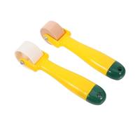 2 Pièces Rouleaux à Coudre Ergonomiques à Pression Rapide | Poignée Confortable en Bois et Plastique, Usage sur Tissu ou Film Mural, Couleur Jaune, Lot Pratique