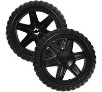 2 Pièces Roulette de Chariot en Plastique et Fer, Roues Noires | Structure Stable, Roulement Régulier, pour Réparation de Trolley, Transport Quotidien et Pavés Extérieurs, Lot de Deux