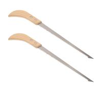 2 Pièces Scie D'élagage à Long Manche en Bois, Acier, Dents Fines, | Tête de Coupe Précise, Portée Étendue pour Arbres Hauts, Maniement Aisé Couronnes Compactes, Usage Extérieur Annuel