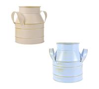 2 Pièces Seau à Fleurs en Fer Vintage à Deux Anses | Composition de Fleur et Enseignement D'art Floral, Effet Décoratif, Style Rétro Classique, Ne Se Déforme Pas