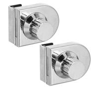 2 Pièces Serrure de Porte Vitrée sans Perçage pour Vitrine 8mm | Alliage de Zinc, Protection D’exposition Sûre, Usage Commercial en Centre Commercial, pour Meuble à Bijoux