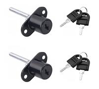 2 Pièces Serrure Tiroir avec Clé Serrure Caisson de Bureau Serrure à Piston | pour Classeurs Armoire Vitrine, Diamètre 16 mm, Longueur 61 mm (Argent)