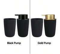 2 pièces Set de bouteilles rechargeables de toilette de salle de bain avec pompe à mousse pour le savon liquide et le gobelet pour rince-bouche. Décoration de salle de bain, décoration d'automne, reto