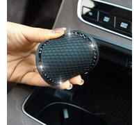 2 pièces Set de dessous de verre antidérapant avec diamant noir pour porte-gobelet de voiture Taille UniqueUnicoloreSilicone