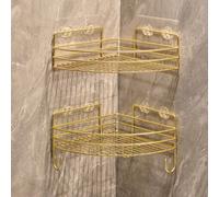 2 pièces/set Étagères de salle de bain sans perçage, organisateur de rangement de douche en forme de triangle pour le meuble de toilette, les toilettes, la buanderie. Retour à l'école, salle de bain F