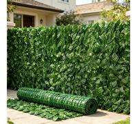 2 pièces/Set, Longueur totale 204.4cm (1 pièce 102.2cm), Panneaux de clôture en hortensia artificiel vert, Décoration de jardin, Piscine extérieure, Balcon, Magasins, Écran d'intimité, Faible entretie