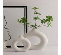 2 pièces/set Moule en silicone en forme de vase circulaire. Moule en plâtre pour vase européen simple DIY. Moule de décoration d'ornement maison. Moule de résine époxy pour production d'artisanat. L,S