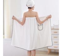 2 pièces/Set Peignoir et bonnet de bain pour femme. Décoration de maison de salle de bain pour mariage d'été et rentrée scolaire Taille Unique,jupe de bain 1,1 bonnet de doucheÉtoffe