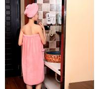 2 pièces/Set Peignoir et serviette de cheveux de couleur unie, peignoir et serviette de cheveux modernes et absorbants pour la salle de bain, mariages, décoration de la maison, rentrée scolaire Taille