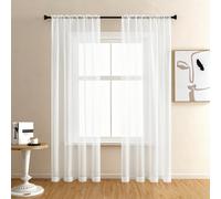 2 pièces/Set - Rideaux translucides et transparents, légers et doux, excellent drapé, design à poche pour tringle, installation facile, convient pour le salon, la chambre, la salle de conférence 2 piè