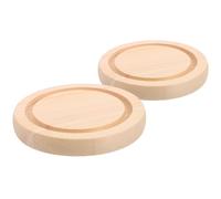 2 Pièces Socle en Bois Beige pour Dôme en Verre, Fleurs Séchées et | Support Stable et Élégant, Décoration Naturelle Chic, pour Présentations , Cheminée du Salon ou Décoration de Mariage
