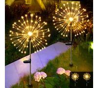 2 Pièces Solaire Lumineuse Feux d'Artifice, 300 LEDs Lumières de Feu d'Artifice, 8 Modes Lumières de Starburst Étanches, Lumineuse Fil de Cuivre pour Jardin Pelouse Chemins Patio Décor