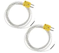 2 Pièces Sonde Thermocouple de Type K 3m, Câble Flexible | Plage 50 à 400 °c, Mini Connecteur, Fibre de Verre et ABS, pour Fours et Laboratoire