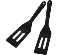 2 Pièces Spatule Cuisine en Silicone Noir pour Poisson et Barbecue | Ustensile Pratique, Résistant à Chaleur, Ne Se Déforme Pas, pour Cuisson à Poêle et Grill