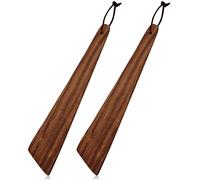 2 Pièces Spatule en Teck, 25 cm Turner Plat en Bois Ensemble Spatule Antiadhésive Egg Scratcher Ustensiles de Cuisine en Bois pour Ferraille Découpage Tourner et Servir