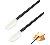 2 Pièces Spatule Silicone, Maryse Patisserie et Cuisine, Pour Bocaux Petits et Préparations Délicates, Manche Bois 23 cm Noir