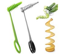 2 Pièces Spirale Twister de Pomme de Terre, Pommes de Terre Manuel Spiral Cutter, pour Fruits et Légumes Créatifs à Torsion, Carotte, Courgette, Concombre, Pomme, Pomme de Terre