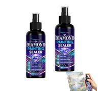 2 pièces Spray fixateur pour peinture diamant 100ML,Diamond Painting en Spray Colle,Spray de Scellage claire,séchage rapide,Protège Contre la Poussière et la Perte de Diamants