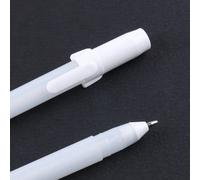 2 pièces Stylo gel blanc avec graphisme lettre, stylo à bille gel portable simple pour bureau, école, étudiants, écriture, peinture rentrée des classes Polypropylène