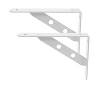 2 Pièces Support D’étagère Mural en L Fer Blanc Robuste | Équerre Charge Lourde, Style Rustique Minimaliste, Usage Polyvalent, Anti-déformation, Rangement Supplémentaire