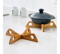 2 pièces Support de casserole en forme de croix en bambou isolant, tapis résistant à la chaleur pour bol et plat 1 pièce,2 piècesbois