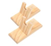 2 Pièces Support de Colle Chaude en Bois, Base Stable | Structure en Bois Beige, Design à Cadre, Accessoires Inclus, Fixation Simple, Usage pour Bijoux et Outils