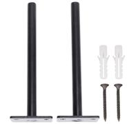 2 Pièces Support de Déflecteur en Métal Noir, Charge Lourde | Étagères et Cloisons, Installation Facile, Niveau sur Toute Surface, Vis Fer Noir et Chevilles