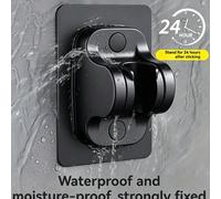 2 pièces Support de pomme de douche en plastique réglable sans perçage, support de douche à main mural, installation facile, autocollant, étanche et résistant à l'humidité, forte capacité de charge, s