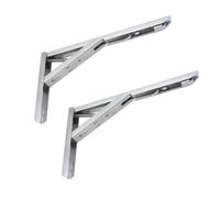 2 Pièces Support D'étagère Mural Triangulaire Pliable | Argenté, Maintien Solide et Rangement Organisé, pour Bibliothèque Domestique et Rayonnage de Magasin