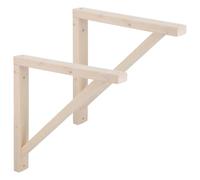 2 Pièces Support D'étagère Triangulaire en Bois Khaki | Marquage de Niveau, Assemblage sans Joint, Maintien Stable, Pose Facile, Texture Naturelle, Grain Brut