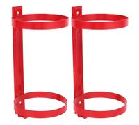 2 Pièces Support Mural 2kg en Acier au Carbone Rouge | Double Anneau, Installation Simple, Supports, pour Extincteurs Co2, Entrepôt et Voiture