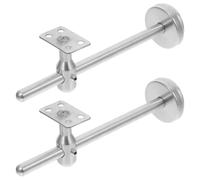 2 Pièces Support Mural de Main Courante Réglable | Angle Ajustable 195mm, Fixation Murale Verticale, Finition Polie Argentée, pour Rampe Bois Intérieure