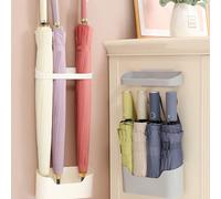 2 pièces Support mural pour parapluie - Support imperméable convenant aux parapluies longs et pliants, dispositif de rangement gain de place pour l'entrée de la maison/du bureau, en plastique PP durab