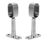 2 Pièces Support Ovale de Tringle de Penderie pour Angle(Chromé) | Alliage de Zinc, Stabilité Renforcée, Installation Facile, Réduit L'Affaissement, Adapté aux Placards Droits L