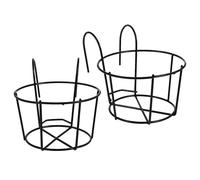 2 pièces Support Suspendu pour Plantes d'Extérieur en Fer Noir | Fixation Sécurisée sur Rambarde, Présentation Surélevée Élégante, Style Chic Moderne, pour Bonsaï et Bacs
