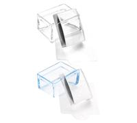 2 pièces Tampon Carré en Plastique, Outil de Manucure DIY bleu | Deux Accessoires Inclus, Format Compact et Transparent, pour Motifs Précis sur Plaques de Stamping et Ongles Naturels