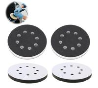 2 Pièces Tampon Interface 125mm à 8 Trous en Mousse Souple pour Rondes, Tampons de Polissage de 125 mm, Tampon Interface en Éponge, pour Disques de Ponçage et Assiettes de Polissage
