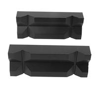 2 pièces tampons de mâchoires d'étau magnétiques, alliage d'aluminium rainuré plat double face pièce de protection insert de remplacement d'étau d'établi pour l'usinage de