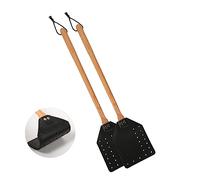 2 Pièces Tapette à Mouches Robuste, Tapette à Mouches Manuelle avec Long Manche en Bois Durable Attrape-Mouches Tapette à Guêpes pour Intérieur Extérieur Maison Mouche