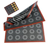 2 pièces tapis de cuisson en silicone macaron 12x16 pouces plaque de cuisson polyvalente respirante antiadhésive résistante à la chaleur avec conception double face pour kit biscuits macaron muf