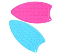2 Pièces Tapis de Repassage en Silicone Bleu, Résistant à Chaleur | Ventilation Vapeur, Design Pliable, Trou Suspendre, pour Fer Électrique et Planche, Atelier Couture