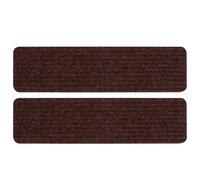 2 Pièces Tapis D'escalier Antidérapants Autocollants Lavables | Polyester Marron, Découpe Facile à Mesure, Pose Auto-adhésive, Intérieur Domestique, Lot Pratique