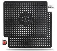 2 Pièces Tapis D'évier- Protection Anti-Éclaboussures Tapis Fond D'évier, Pliable, RéUtilisable, Idéal pour Vaisselle, pour Protéger L'évier des Egratignures, Noir Rectangulaire