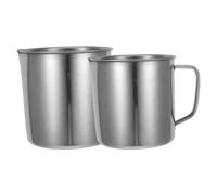 2 Pièces Tasse à Mesurer en Métal 1000ml en Acier Inoxydable | Laboratoire et Pique-niques, Légère et Résistante à L’usure, Argentée, Usage Polyvalent