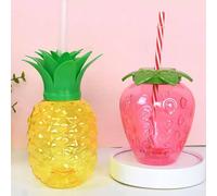 2 pièces Tasse en forme d'ananas mignonne, Tasse en forme de fraise de niveau très attrayant 500mlFruits & légumesPC