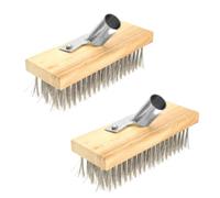 2 pièces Tête de Balai-Brosse d'Extérieur 20x6x6cm, Acier inoxydable | Poils Métalliques Denses, Tête Large et Compacte, pour Joints de Carrelage, Terrasse et Allées en Pierre
