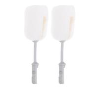 2 Pièces Tête de Brosse Éponge, Nettoyante, Compacte, Blanche | Mousse Pp, Nettoyage Doux et Puissant, Usage Maison ou Sorties, Compatible Bouteilles Verre Plastique