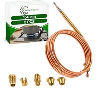 2 Pièces Thermocouple Universel Gaz Longueur 150 cm avec le 5 Adaptateurs - Garantie de 5 Ans - ONIX TECH